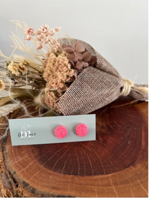 Resin Dome Stud - Melaleuca Pink (12mm)