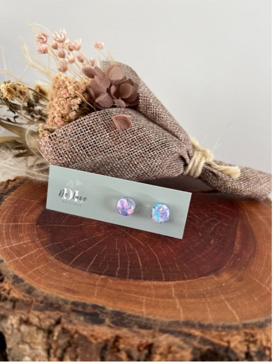 Resin Dome Stud - Purple Swirl (10mm)