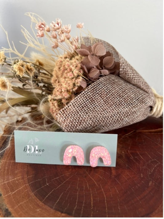 Acrylic Stud - Pink Rainbow (14mm)