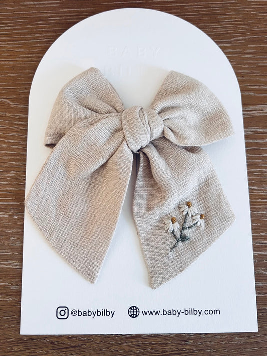 Traditional Embroidered Bow - Gardenia